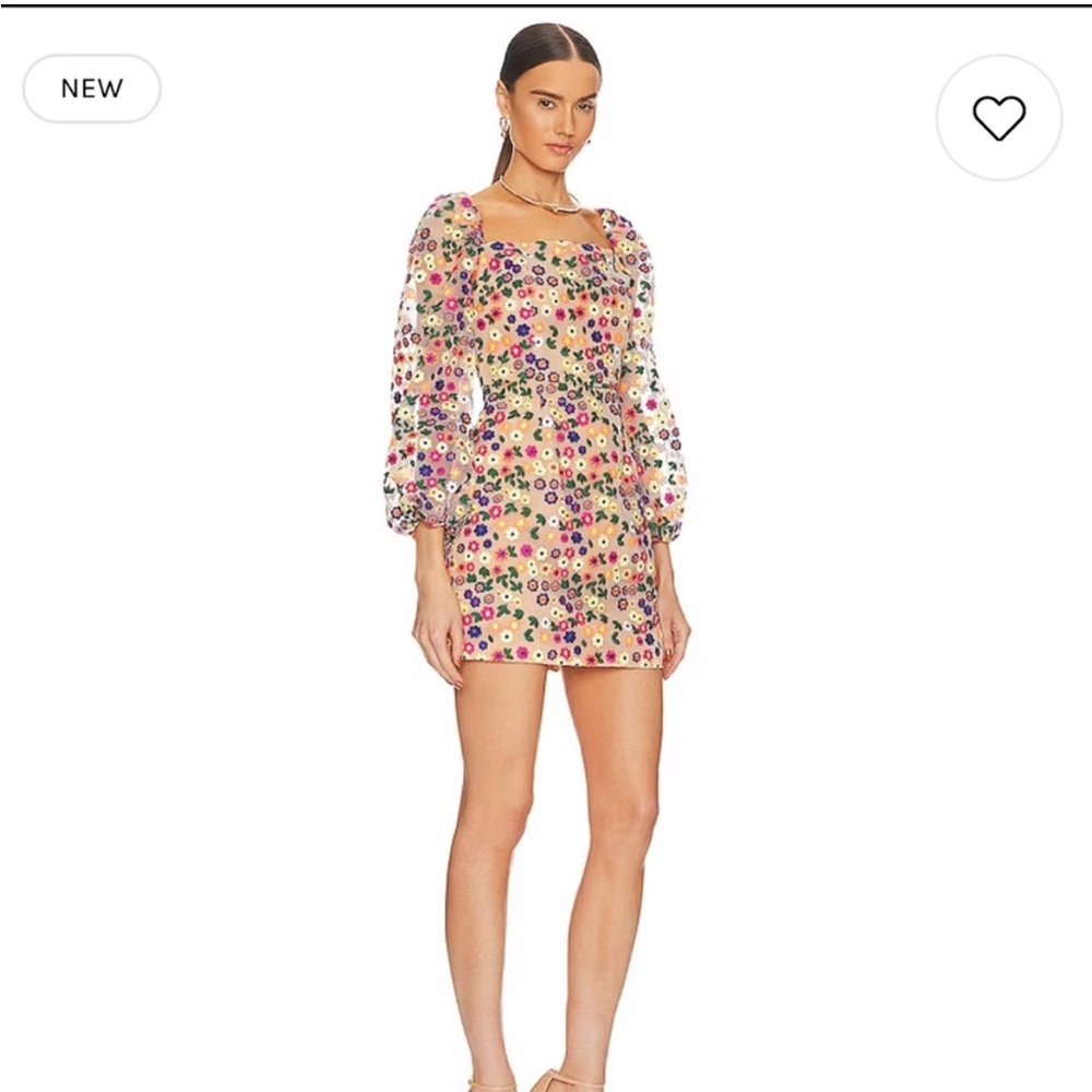 ELLIAT CLASSICAL FLORAL EMBROIDERED LONG SLEEVE DRESS